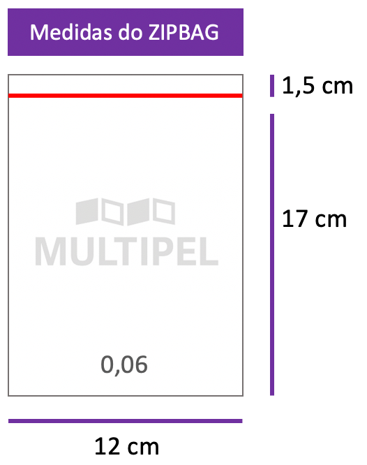 Saco ZIPBAG 12x17cm 0,06  pacote com 100 un. Imagem 1