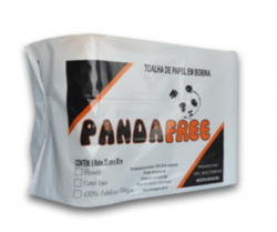 Toalha de Papel em Bobina Panda Free Branco 25cmx50mt  Fardo 8 Rolos 