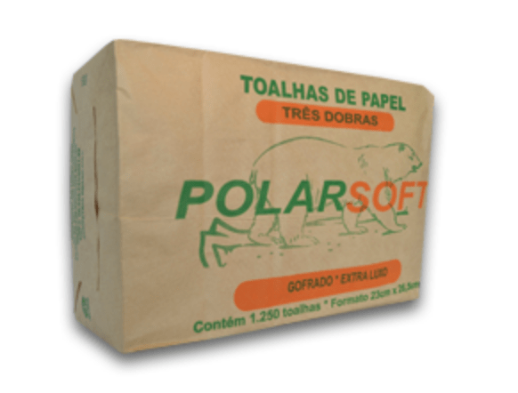 Papel Toalha Interfolha Polar Soft Extra Luxo 23x26,5cm 3 Dobras - 5 x 250 Toalhas  Imagem 1