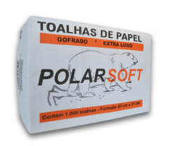 Papel Toalha Interfolha Polar Soft Extra Luxo 23x21cm 2 Dobras - 4 x 250 Toalhas 