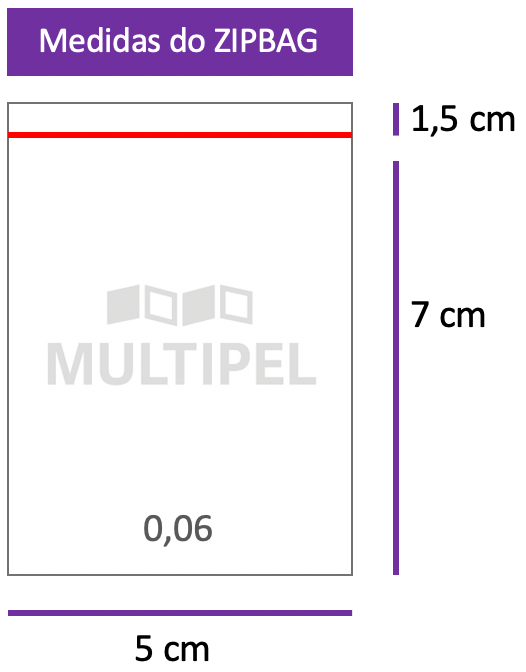Saco ZIPBAG 5x7cm 0,06  pacote com 1000 un. Imagem 1