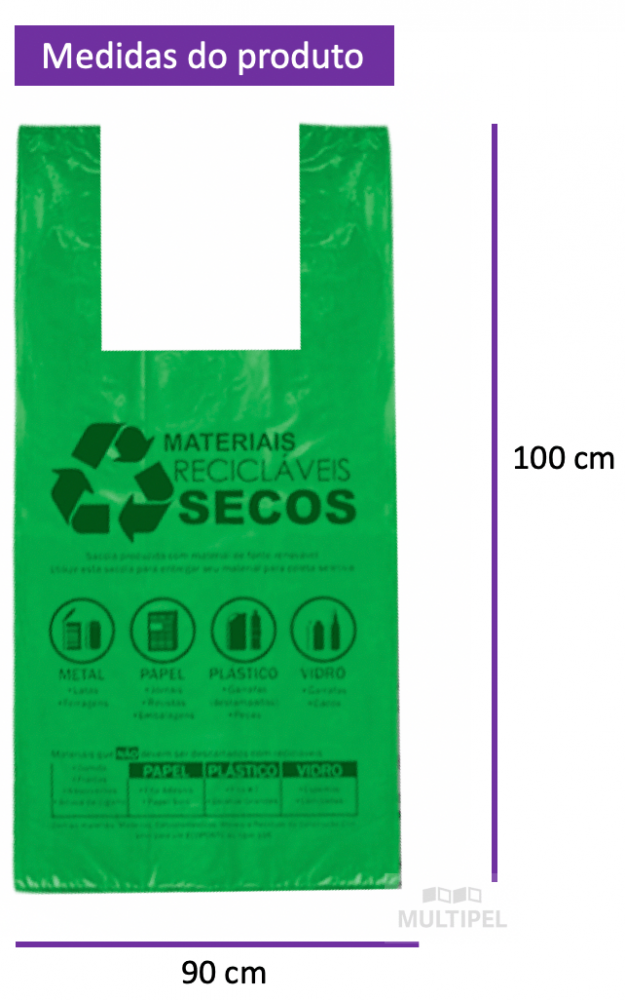 Sacola Lei Municipal Verde 90x100cm Pacote com 85 un. Imagem 1
