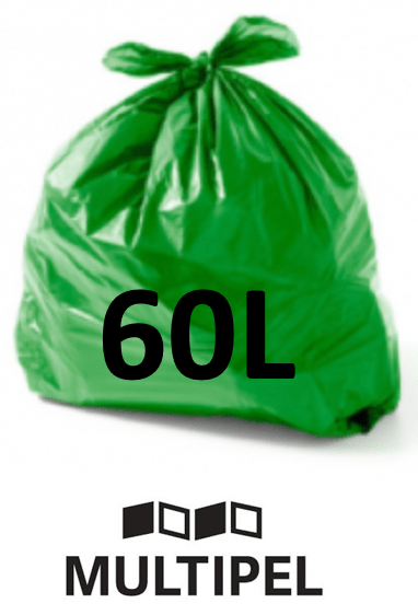 Saco Lixo Verde 60 Litros 0,06 com 100 un. Imagem 1